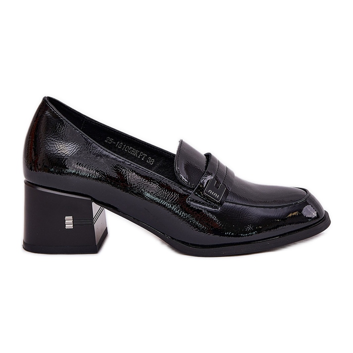 Chaussures en cuir peint avec Vinceza 18105 Talons hauts noirs le noir