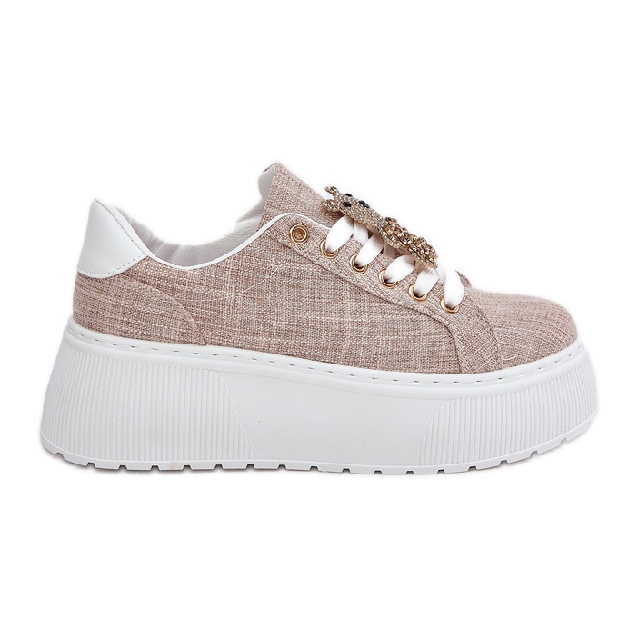 Baskets sur la plate-forme avec une épingle Bear S.Barski BF51-014 beige