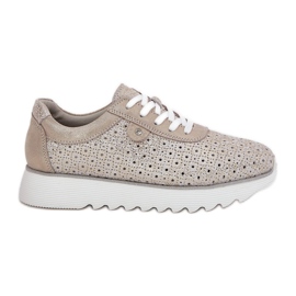 S.Barski Sneke OpenWork Sneakers sur la plate-forme LR51-927 Zloty doré