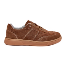 Evento Sneakers bruns en daim bas pour femmes
