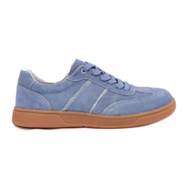 Evento Sneakers bleus en daim bas pour femmes