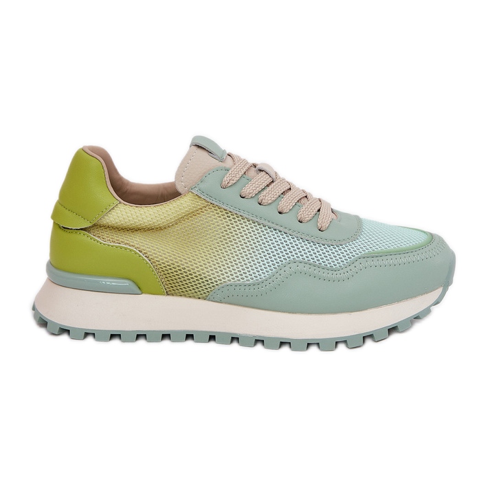 Chaussures de sport en cuir avec Vinceza 66775 Mesh pour femmes vert Chaussures de sport en cuir avec Vinceza 66775 Mesh pour femmes vert