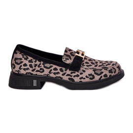 Daim mocassins women's Vinceza 66792 Grey Leopard Print gris