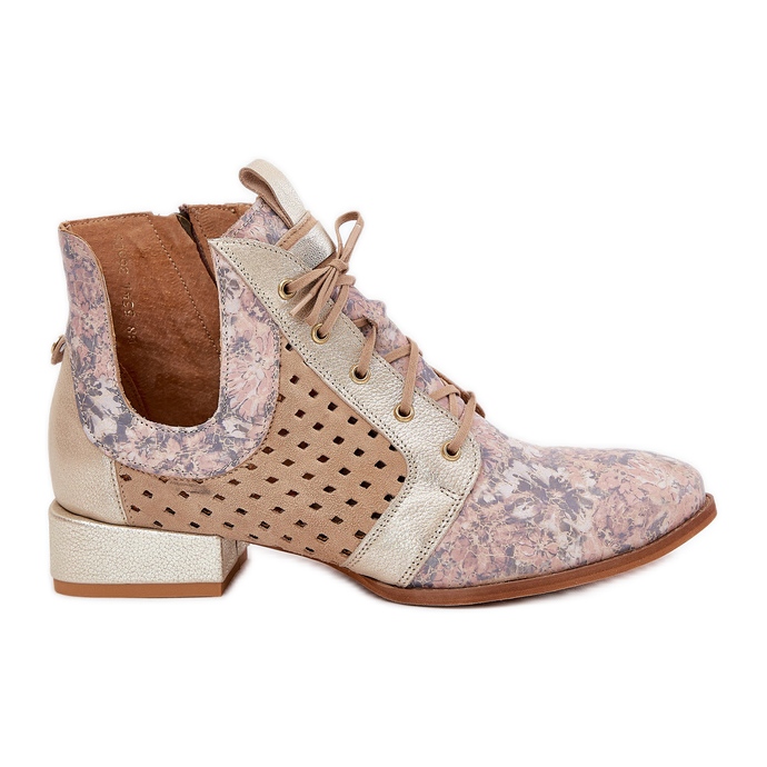 Bottes en cuir Maciejka Boots 05541-04 Beige-Gold