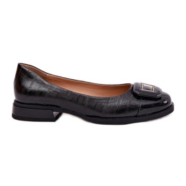 S.Barski Ballerines en cuir avec décoration MK51-059 Black noir