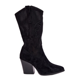 Bottes ouvertes sur le post S.Barski Hy51-606 noir le noir