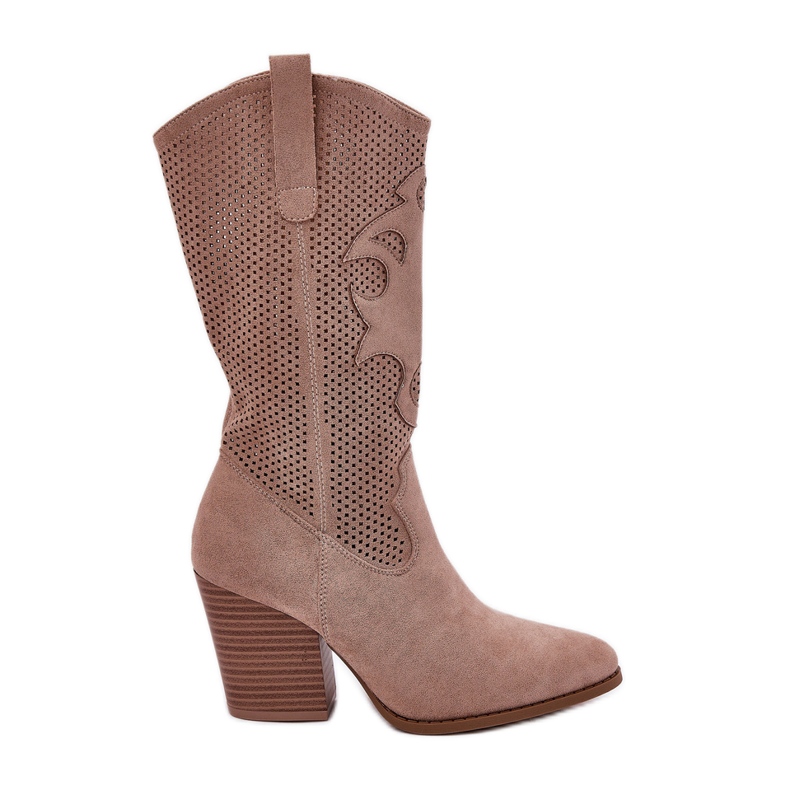 Bottes de cowboy ouverts sur le post S.Barski Hy51-606 Beige