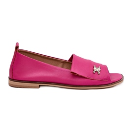 Ballerines élégantes en cuir avec doigts nus Zazoo 1865 Fuchsia rose