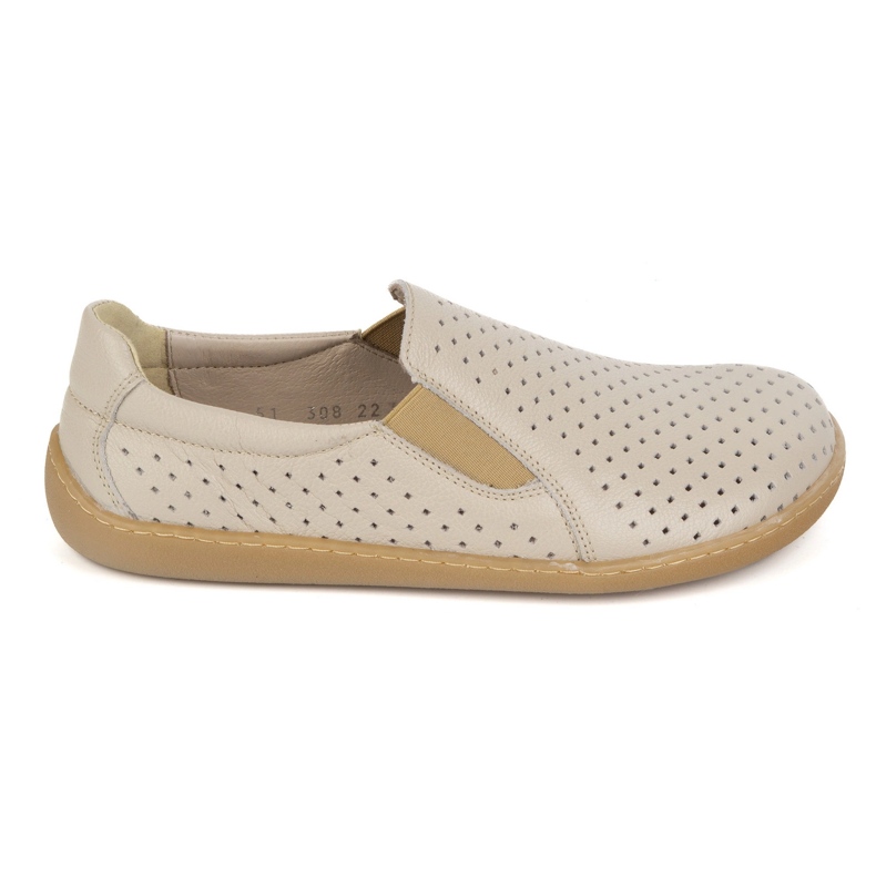 Les chaussures pour femmes en cuir aux pieds nus ont glissé Pollonus Vanilia 5-130-022 beige