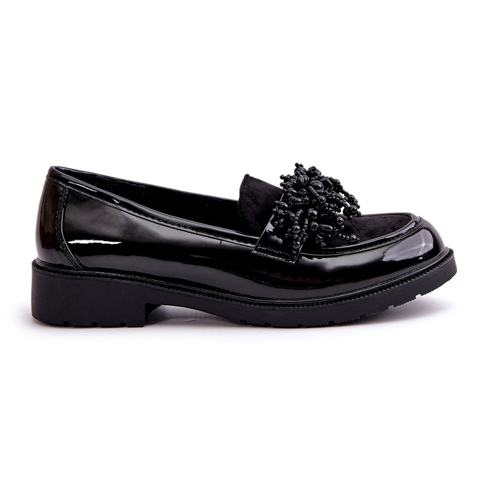 S.Barski Mandis vernies des femmes S. Barski Hy369a Black avec un ornement le noir