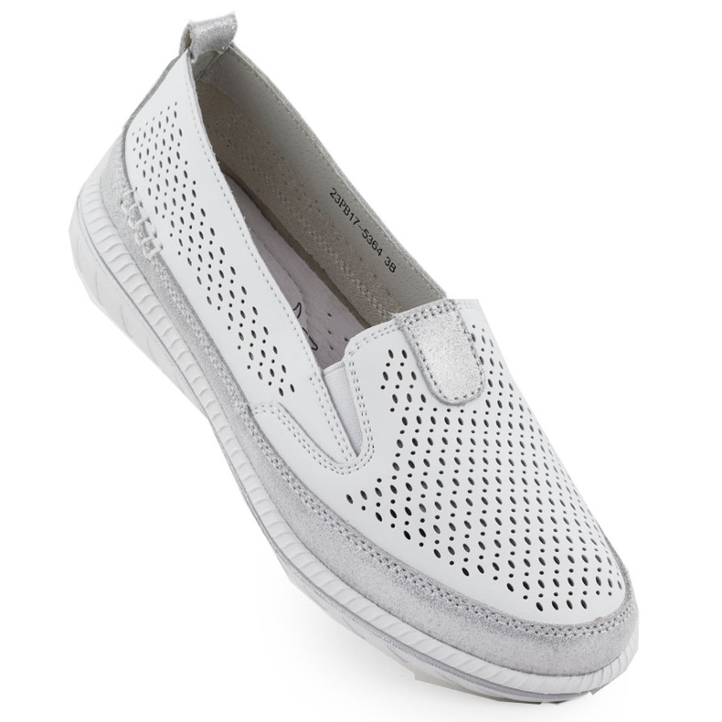 Evento Chaussures en cuir ouverte pour femmes Événement blanc 5634 blanche