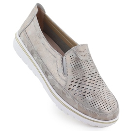 Evento Chaussures en cuir pour femmes Openwork Golden Event 1653 d'or