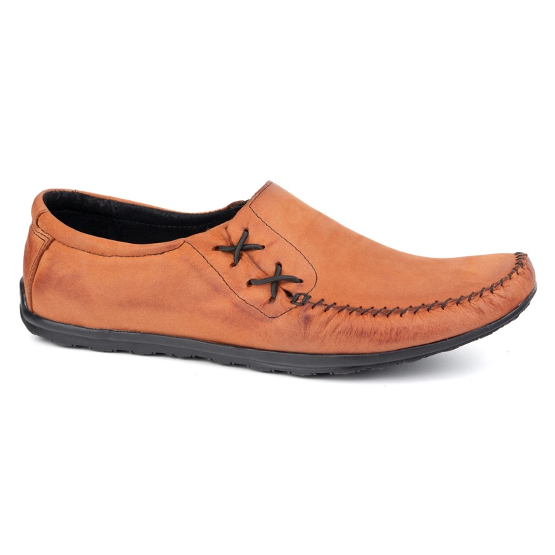 Olivier Chaussures pour hommes mocassins en cuir insérés en brique de 306 kz rouge