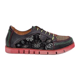 Chaussures en cuir pour femmes à motifs Maciejka 06784-20 noir