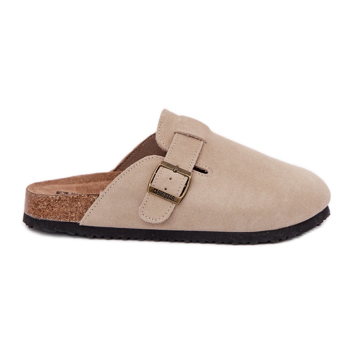 Big Star Suede flip -flops smooths féminins avec une boucle beige RR274A385 Big Star Suede flip -flops smooths féminins avec une boucle beige RR274A385