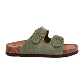 Les tongs en daim féminins avec Big Star RR274A393 Pinces vertes