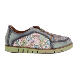 Chaussures en cuir pour femmes à motifs Maciejka 06784-09 vert