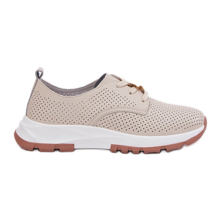 Chaussures en cuir pour femmes avec Artiker 54C1811 Beige