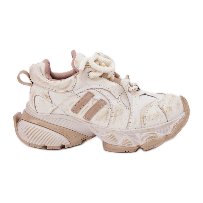 GOE Baskets en cuir féminin Go RR2N4037 beige