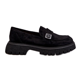 Vinceza Les mocassins noirs éco-éco-électriques avec une ceinture décorative et un insert en cuir le noir