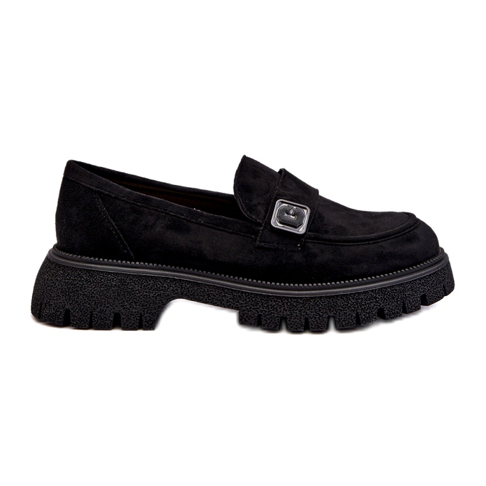 Vinceza Les mocassins noirs éco-éco-électriques avec une ceinture décorative et un insert en cuir le noir