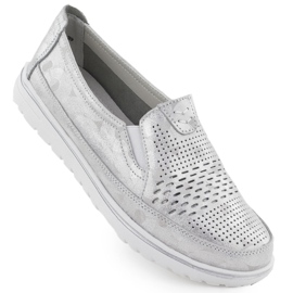 Evento Chaussures en cuir pour femmes Openwork Silver Event 1653 argent Evento Chaussures en cuir pour femmes Openwork Silver Event 1653 argent