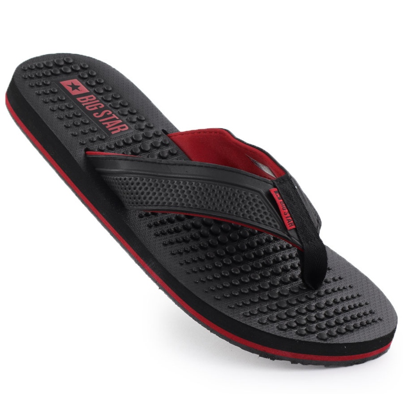Les tongs masculins Fakirki Black Big Star le noir