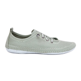 Chaussures pour femmes en cuir naturel Artiker 54C0833 vert clair