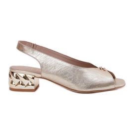 Sandales féminines élégantes en cuir Chebello 4724 Zlotys doré
