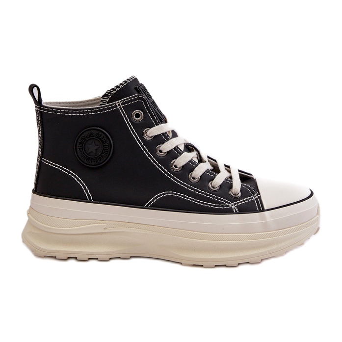 Sneakers pour femmes sur la plate-forme Big Star OO274063 Plateforme noire le noir