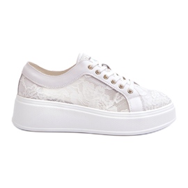 S.Barski Baskets en dentelle pour femmes sur la plate-forme S. Barski Hy51-059 White blanc