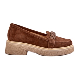 Zazoo 3429/W Mocassins en daim pour femme avec décoration, marron brun