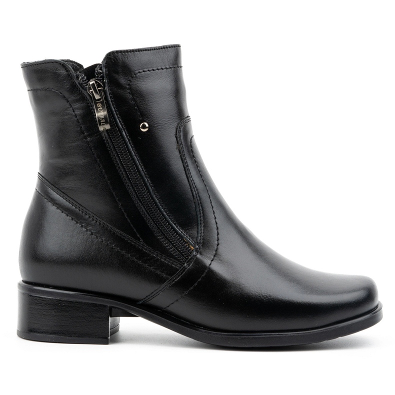 Olivier Bottes isolées en cuir pour femmes avec deux fermetures éclair 310BB, noir
