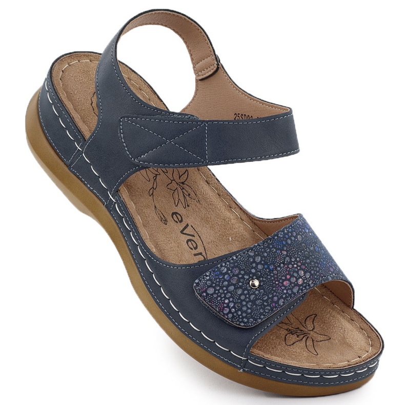 Sandales féminines pour Velcro Evento 8988 bleu