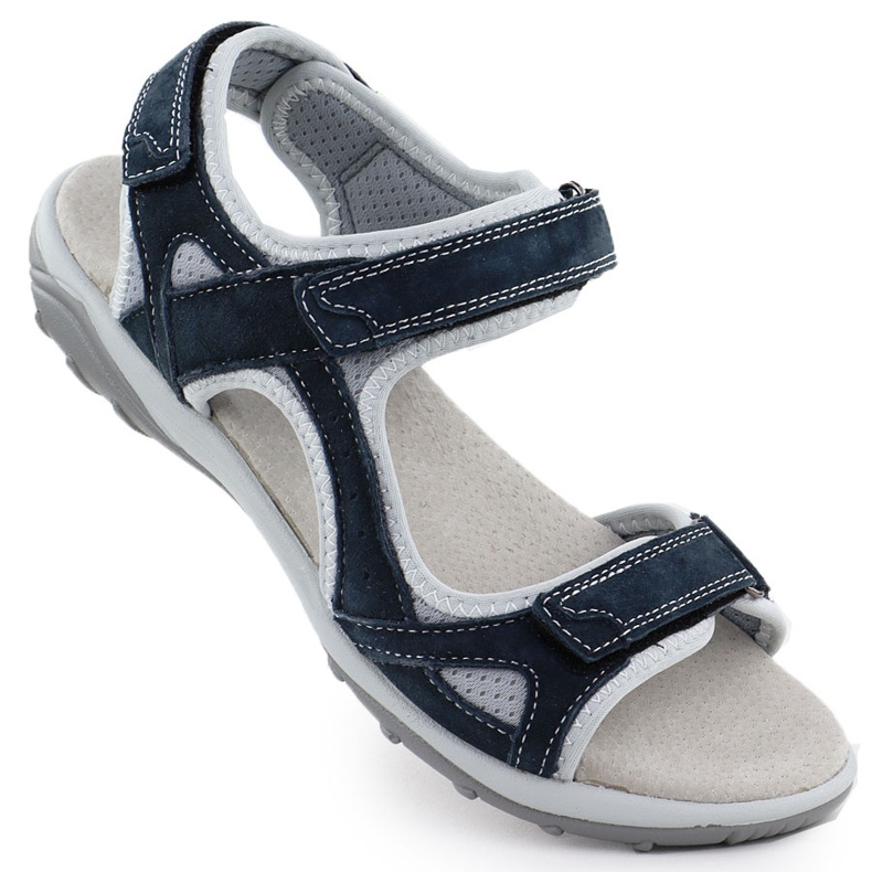 Cambell AL94327 Sandales velcro en cuir bleu marine