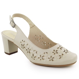 Sandales féminines pleines d'OpenWork Beige Sergio Leone SK179