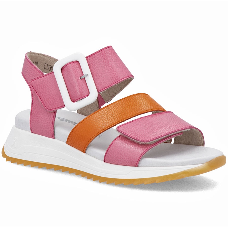 Sandales en cuir féminine chez Pink Rieker W2950-31 rose