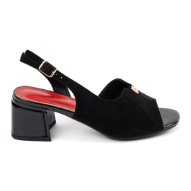 Goodin Sandales en daim noir le noir