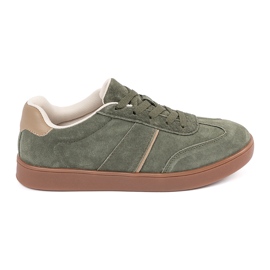 Baskets en daim sneakers sergio leone vert