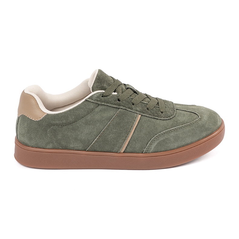 Baskets en daim sneakers sergio leone vert