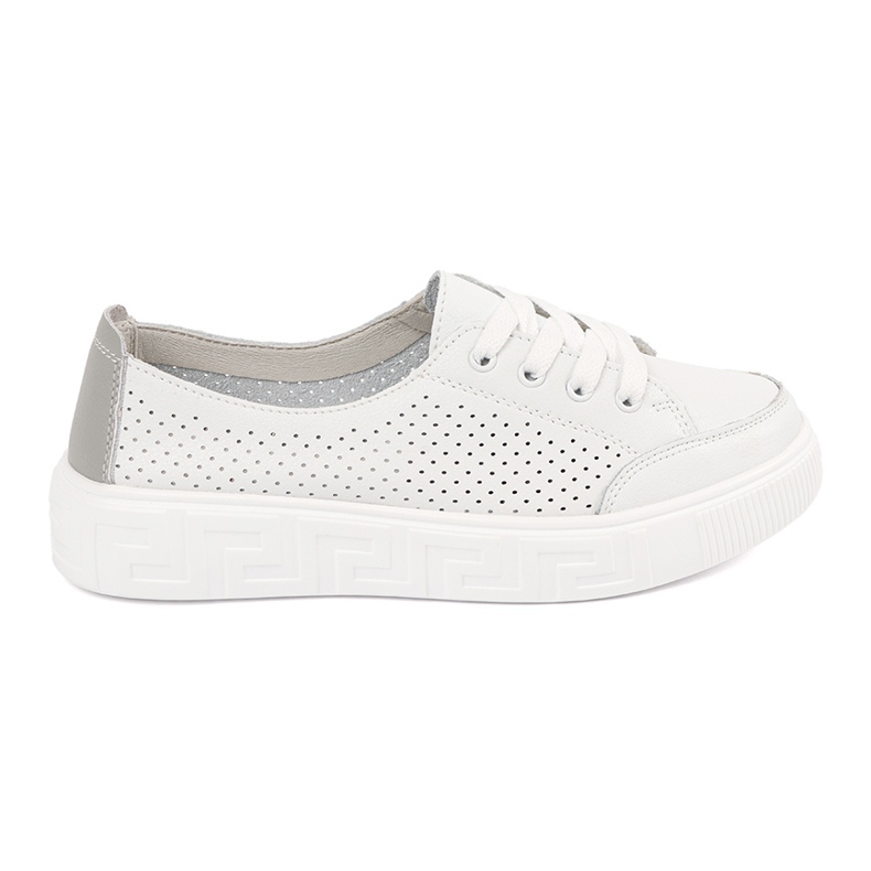 Baskets en ouverte blanche attachées sergio Leone