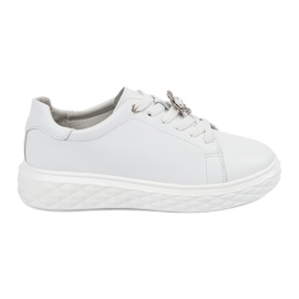 Baskets blanches avec épingles en cuir Sergio Leone