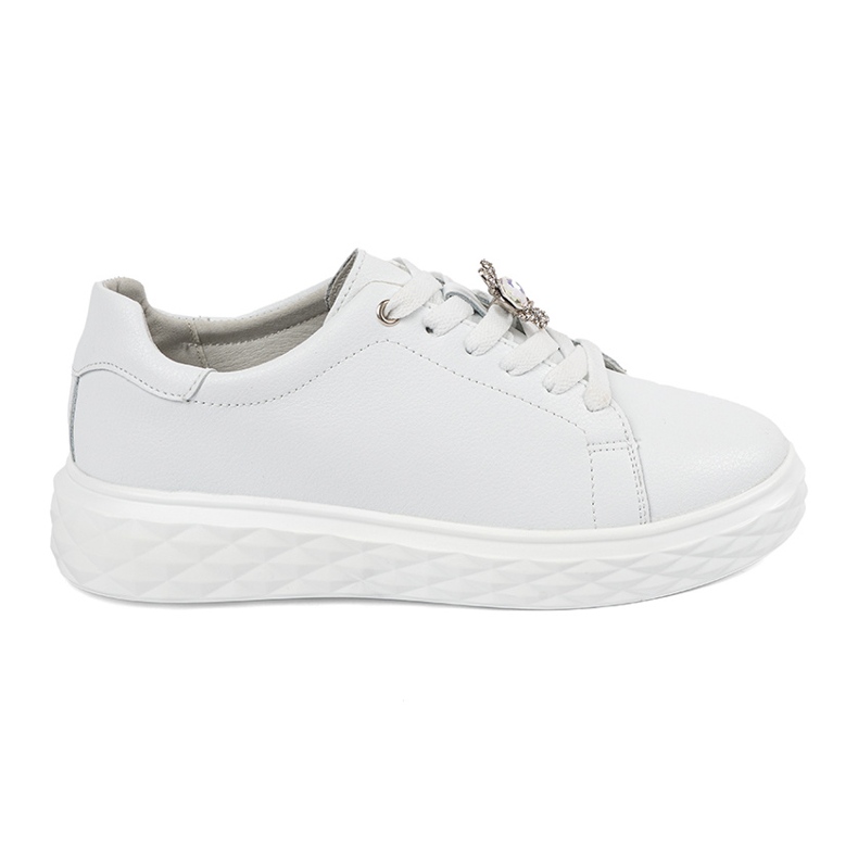 Baskets blanches avec épingles en cuir Sergio Leone Baskets blanches avec épingles en cuir Sergio Leone