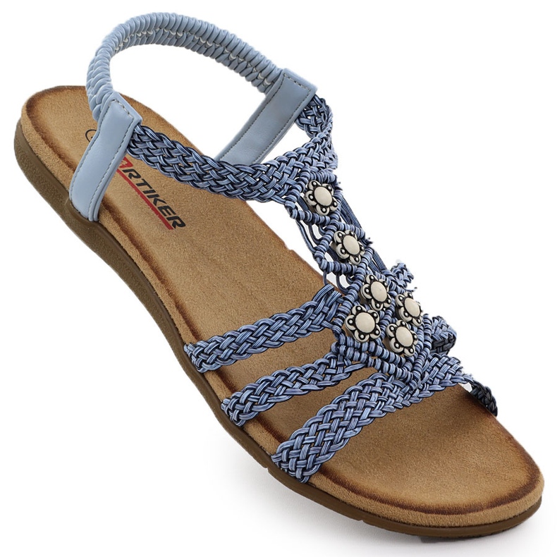 Les sandales confortables pour femmes ont glissé Artiker 56C1325 bleu Les sandales confortables pour femmes ont glissé Artiker 56C1325 bleu