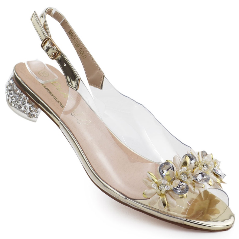 S.Barski Talons hauts de la femme transparente avec Złote S. Barski Zircons d'or