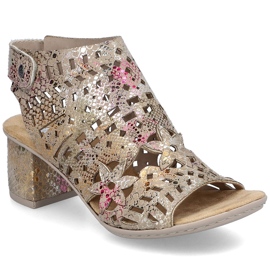 Sandales féminines construites Openwork Rieker 64780-90 multicolore