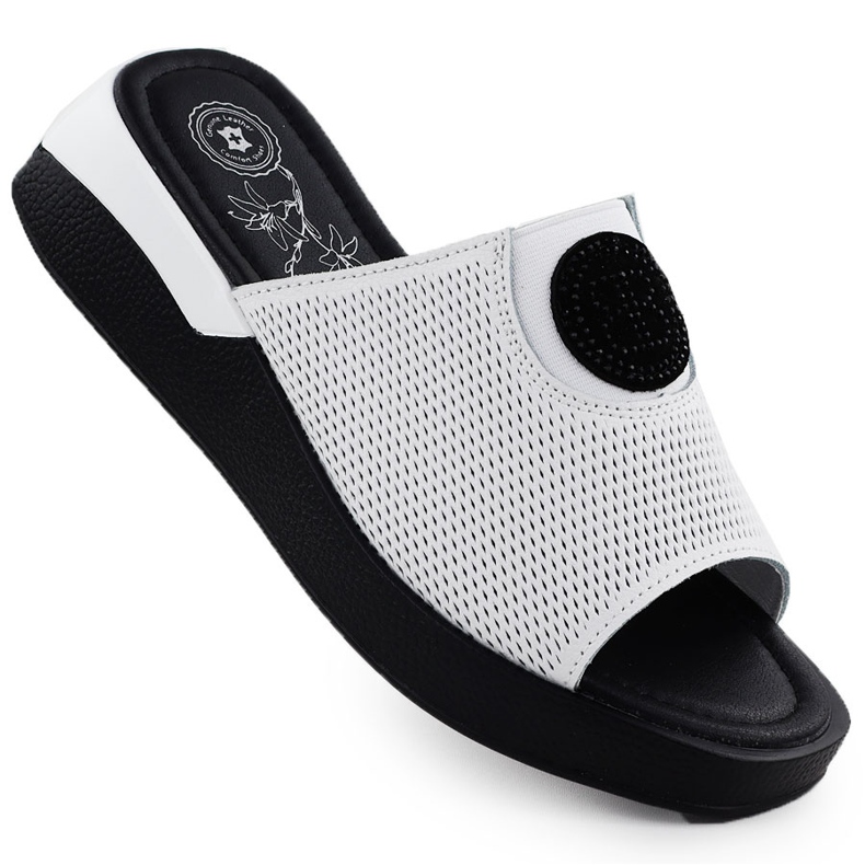 Jezzi Les tongs en cuir féminins confortables Jézzi blanc 8479 blanche Jezzi Les tongs en cuir féminins confortables Jézzi blanc 8479 blanche