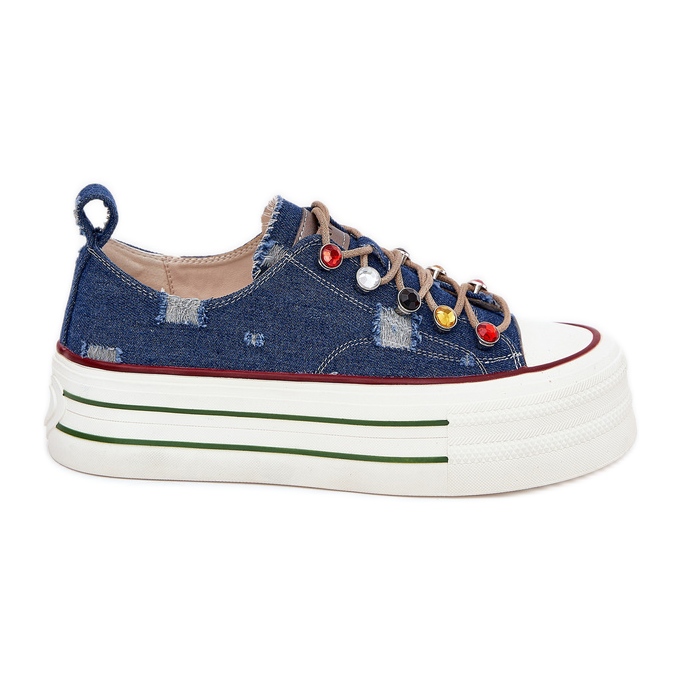 Sneakers pour femmes sur la plate-forme GOE RR2N4103 Bleu marine