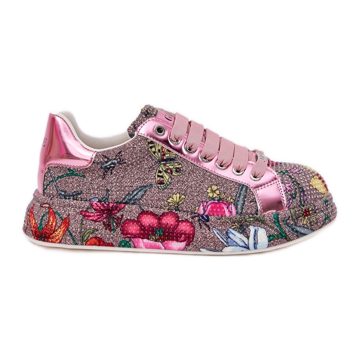 Sneakers à motifs sur la plate-forme avec une décoration de Goe RR2N4002 Multikolor multicolore