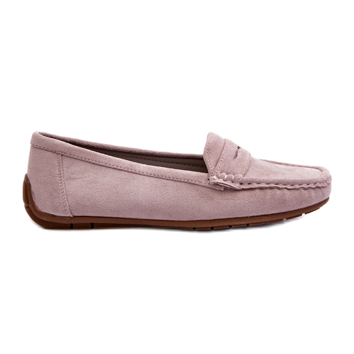 Confly Mocassins de lilas gris en daim féminin